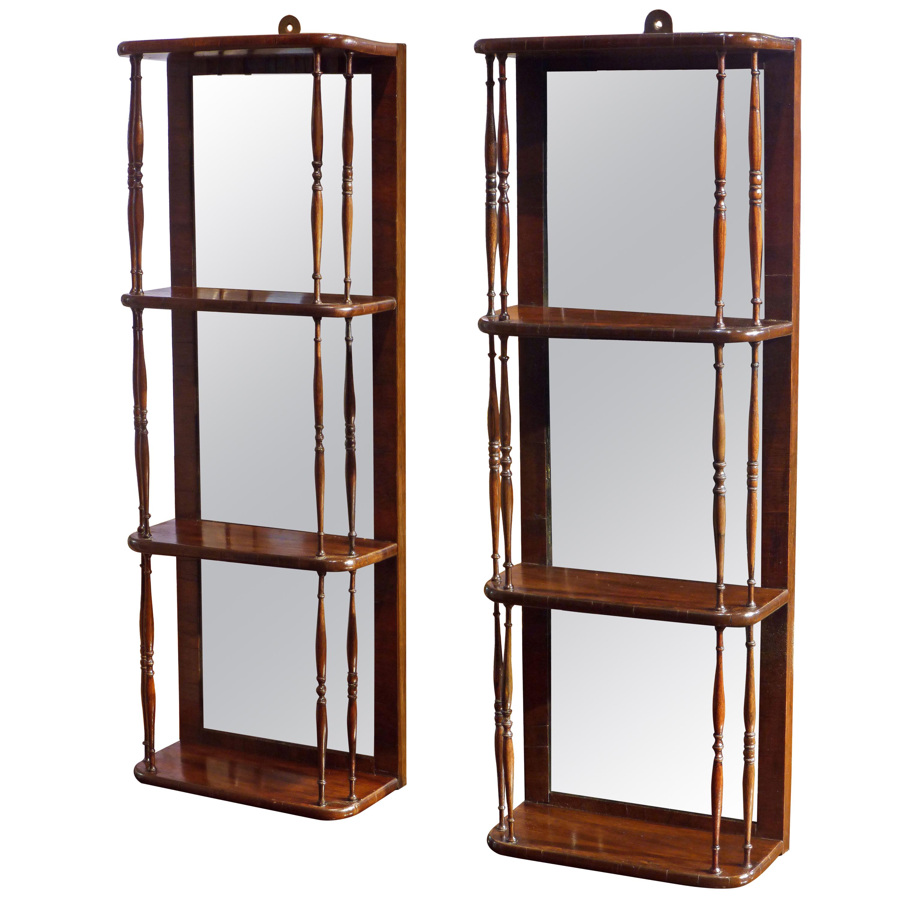 19th Century Regency Small Rosewood Hanging Wall Shelves