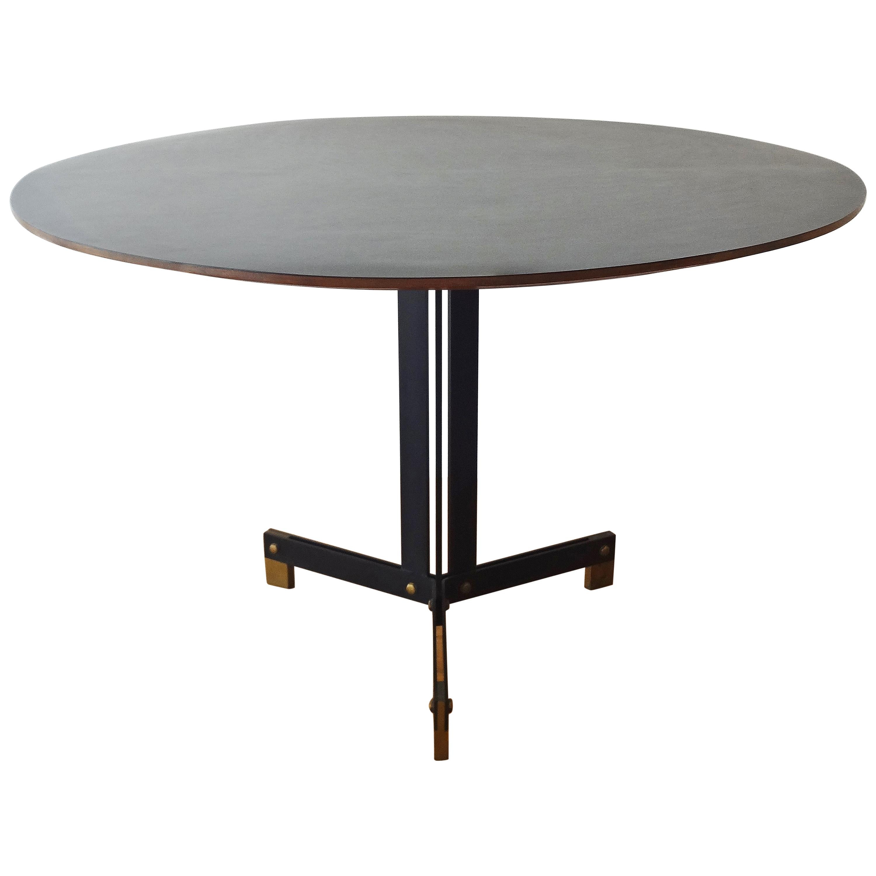 Black Circular Table, by Ignazio Gardella, circa 1960 For Sale