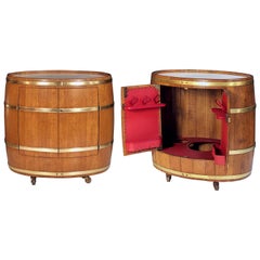 Pair of French Barrel Tables or Bar Carts 'Individually Priced'