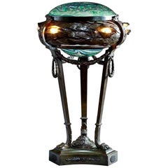 Antique American Art Nouveau Lamp, circa 1920