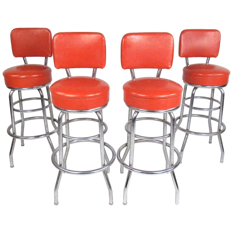 Set Of Four Vinyl Bar Stools By, How To Cover Bar Stools With Vinyl