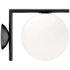Michael Anastassiades IC1 Modern Black Steel Glass Ceiling & Wall Lamp for FLOS
