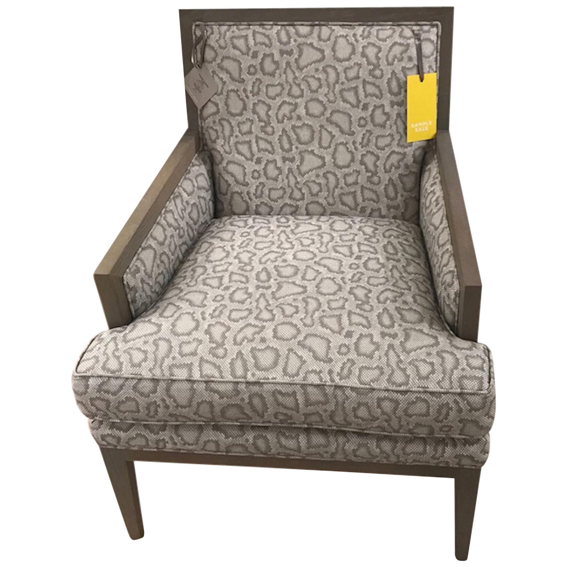 Schumacher Chanaux Armchair Upholstered in Park Avenue Python Fabric- Sample