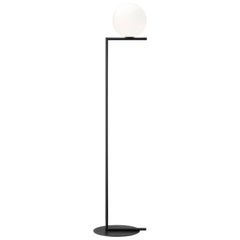 Michael Anastassiades Modern Floor lamp in Black Steel Base and Glass for FLOS