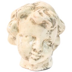 Beige Glaze Terracotta Cherub Head