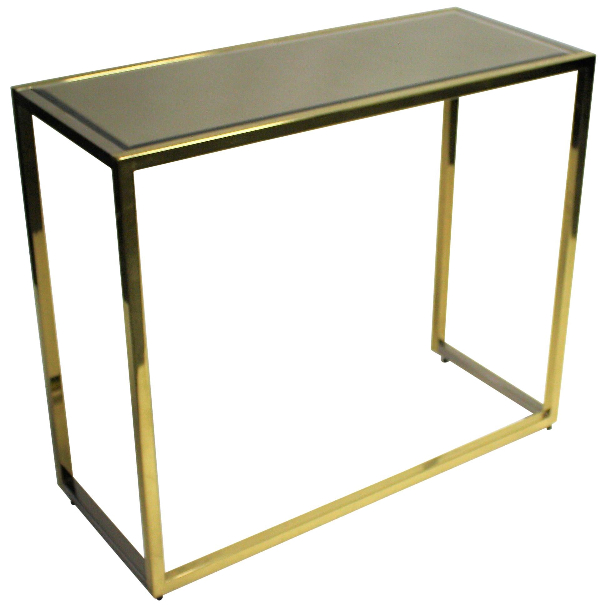 Brass and Chrome Console Table, 1970s