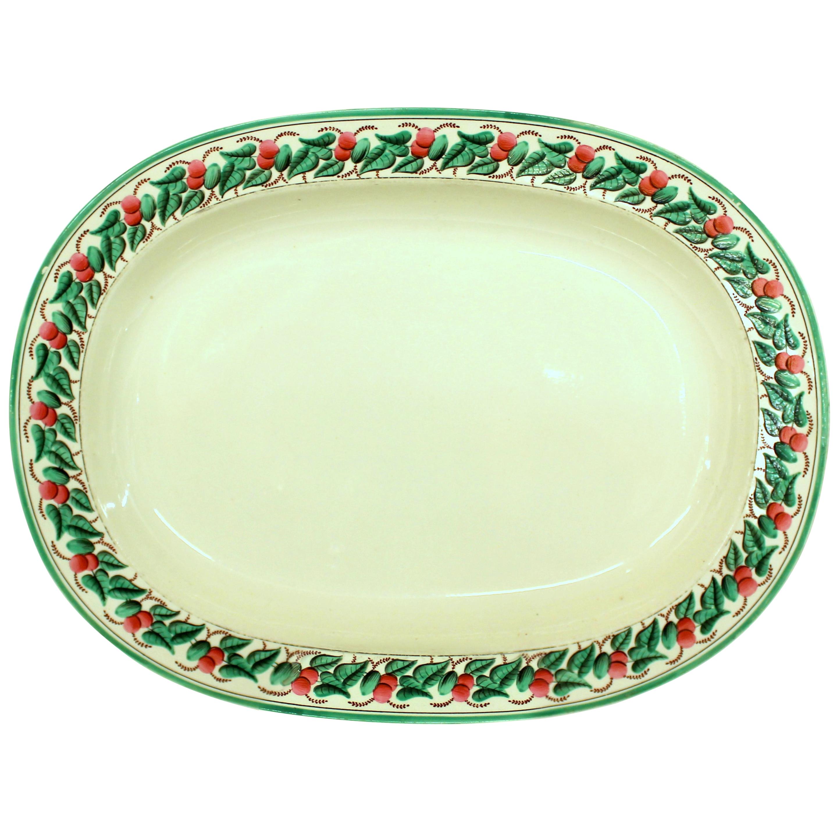Antiguo plato inglés de loza "Wedgwood" pintado a mano