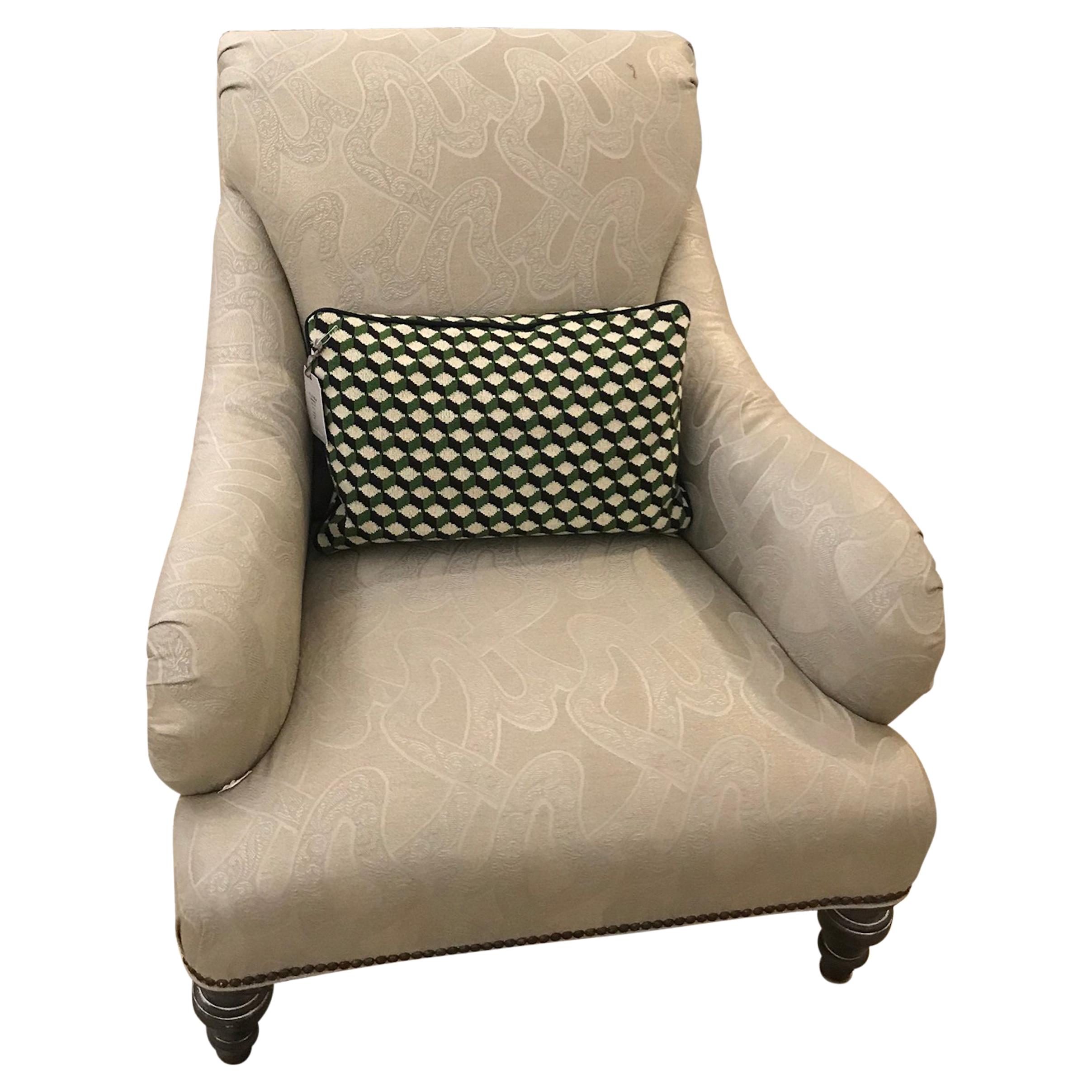 Schumacher Albert Chair Upholstered in Chantilly Fabric- Sample