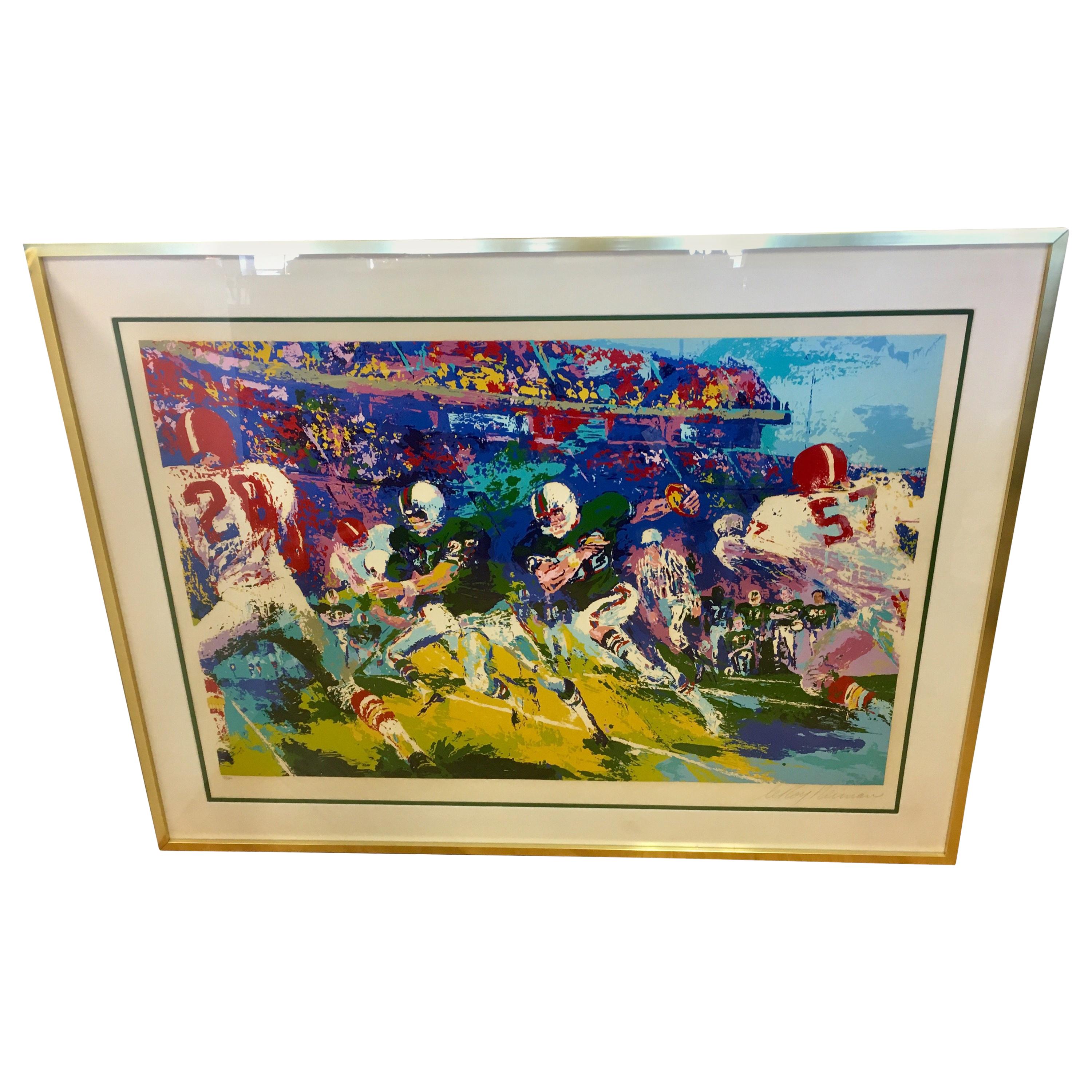 LeRoy Neiman Signed & Numbered Large Serigraph Limited Edition Gridiron Football