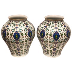 Antique Pair of Large Porcelain Vases
