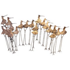 Sandpipers / Birds Large Metal Wall Sculpture by Curtis Jere