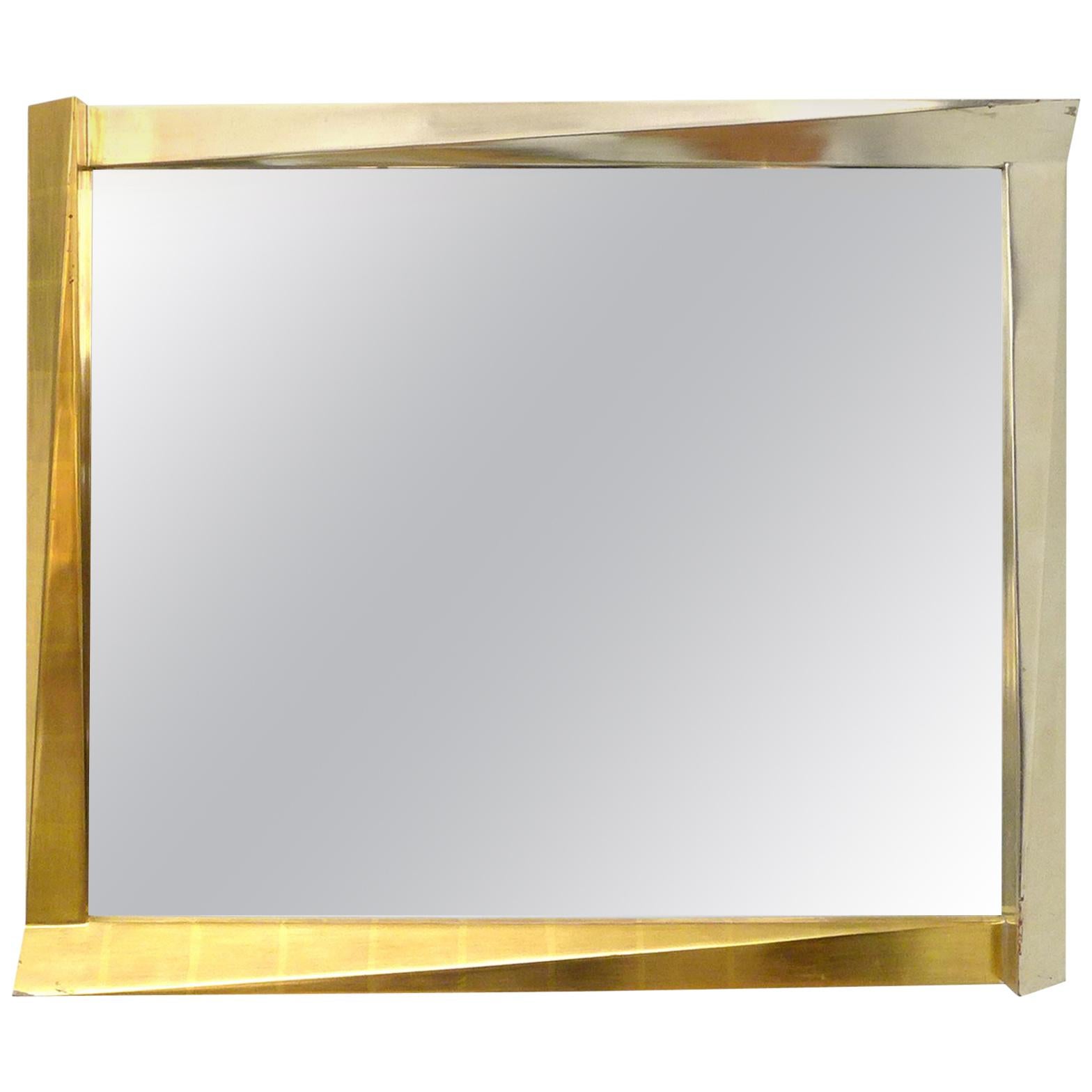 Cubist Giltwood-Framed Mirror For Sale