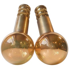 Vintage Pair of Midcentury Frimann Pendant Lights with Golden Everlasting Bulbs 'G126'