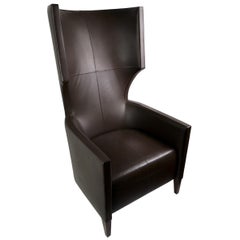 Stanley Friedman for Brueton Brown Leather Wing Chair