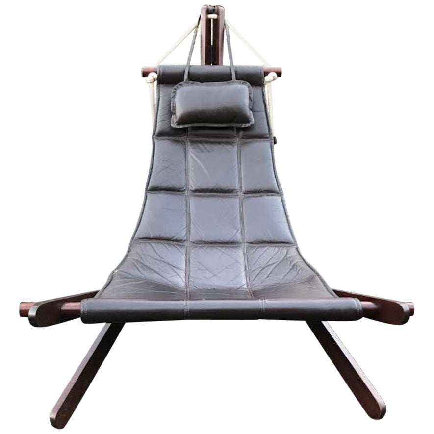 Leather Sling Lounge Chairs at 1stDibs