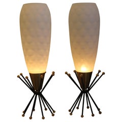 Pair of 1950s Atomic Sputnik Lamps