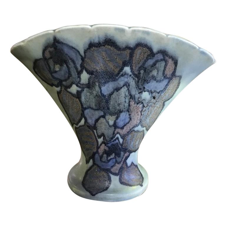 Jens Jensen Signed Rookwood Pottery Fan Vase Vessel