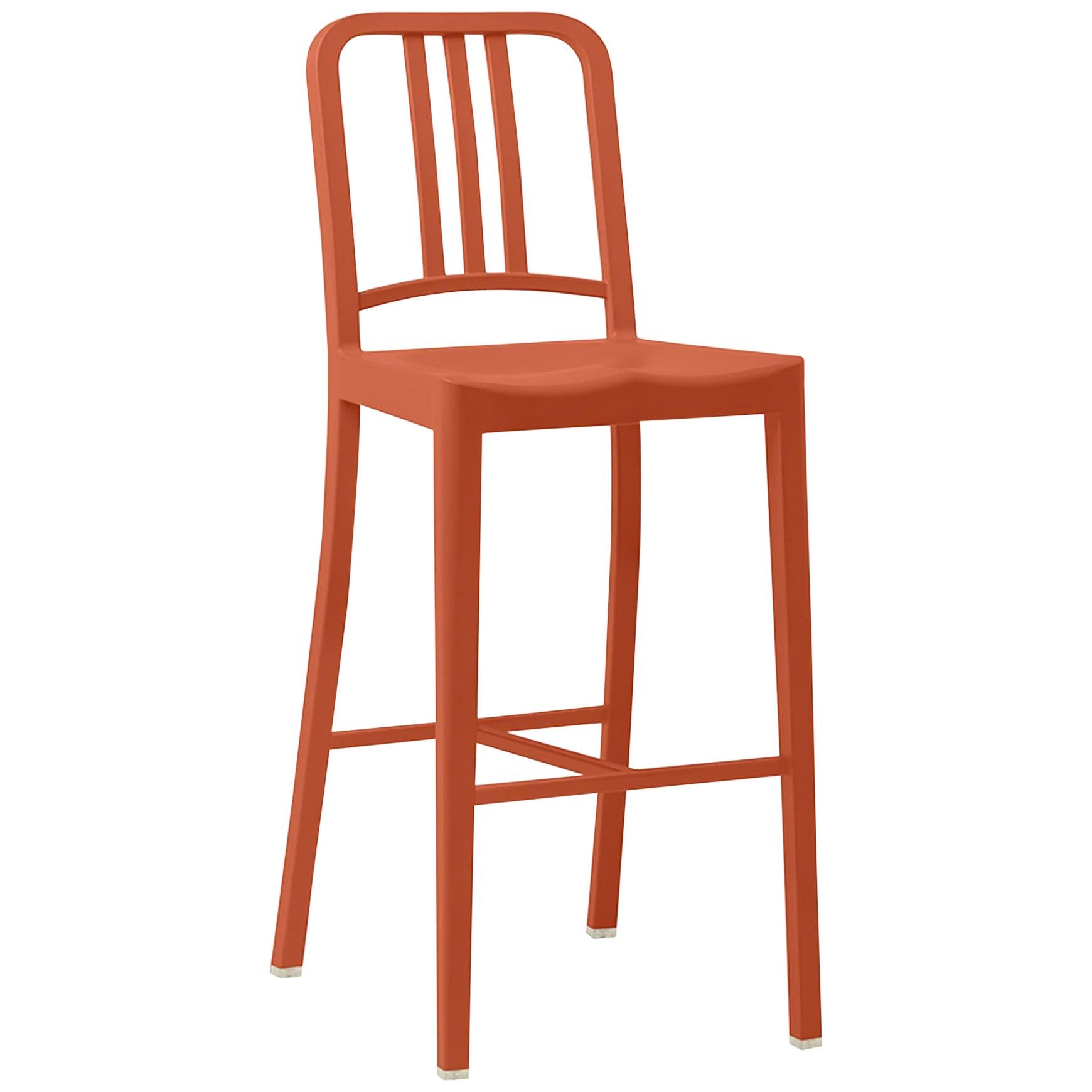 Emeco 111 Navy Barstool in Persimmon by Coca-Cola For Sale