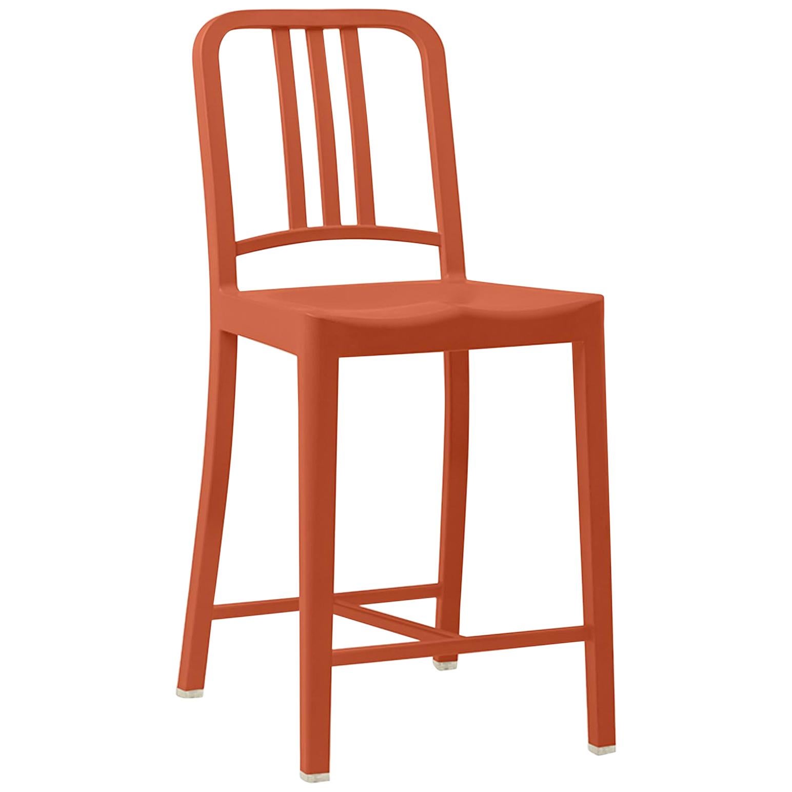 Emeco 111 Navy Counter Stool in Persimmon by Coca-Cola For Sale