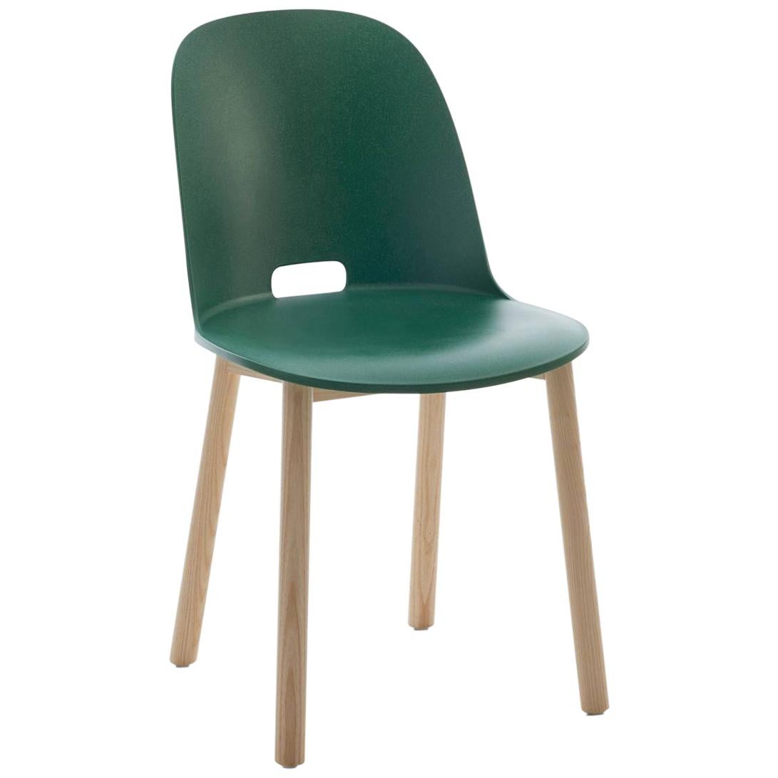 Emeco Alfi Chair in Green and Ash with High Back by Jasper Morrison