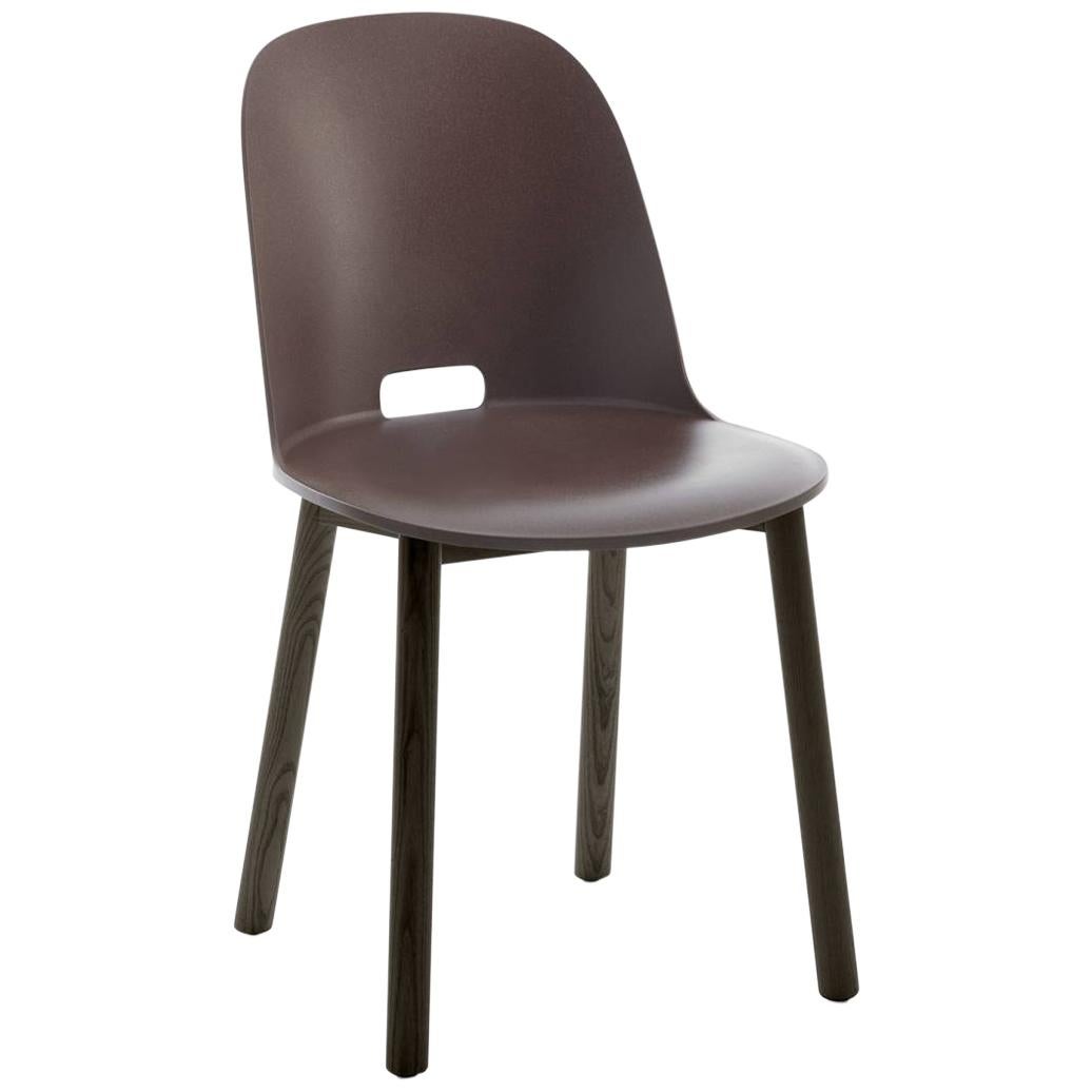 Emeco Alfi Chair in Brown and Dark Ash with High Back by Jasper Morrison