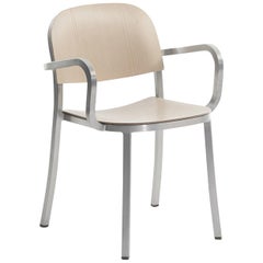 Emeco Armchair in Brushed Aluminum & Ash by Jasper Morrison