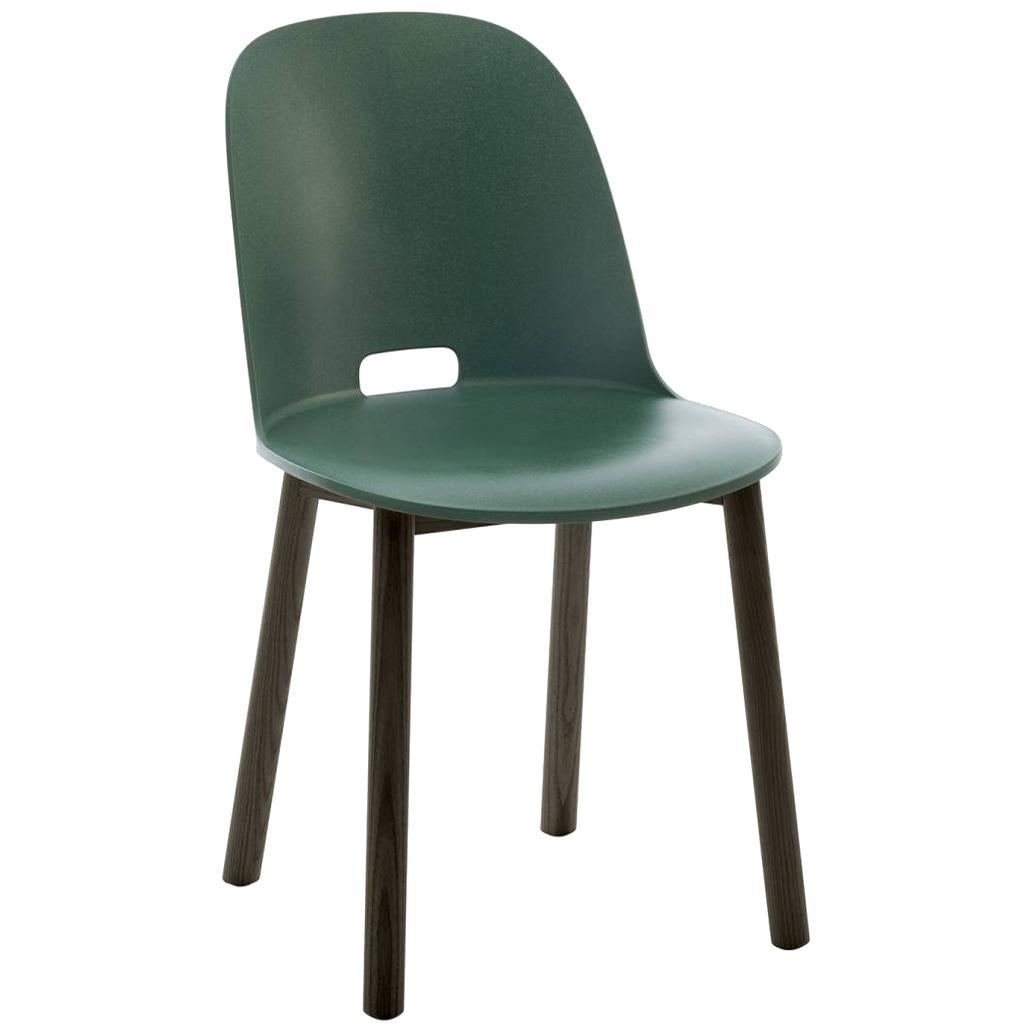 Emeco Alfi Chair in Green and Dark Ash with High Back by Jasper Morrison
