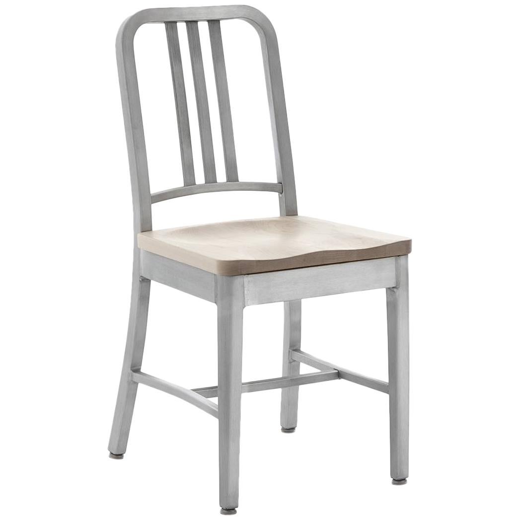 Emeco Navy Chair in Brushed Aluminum and Ash by US Navy