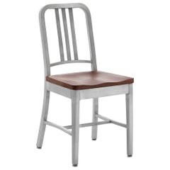 Emeco Navy Chair in Brushed Aluminum and Cherry by US Navy