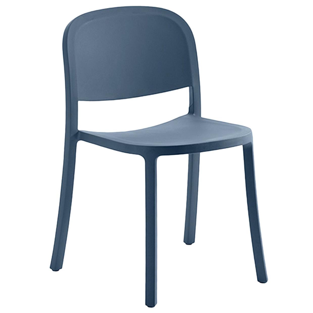 Emeco 1 Zoll aufgearbeiteter Stuhl in Blau von Jasper Morrison
