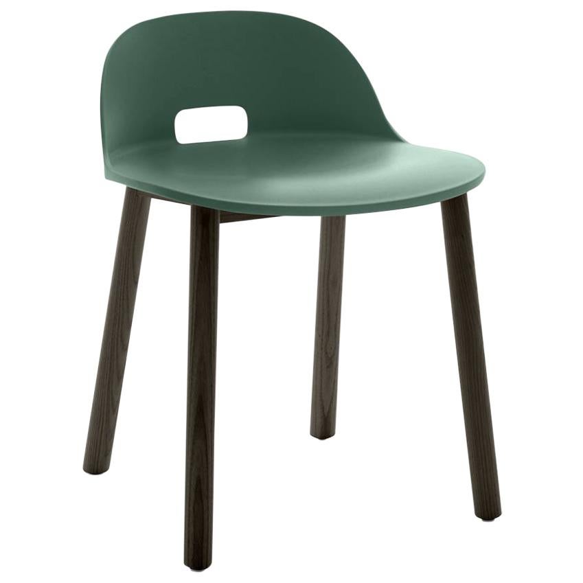 Emeco Alfi-Stuhl aus grüner und dunkler Esche mit niedriger Rückenlehne von Jasper Morrison