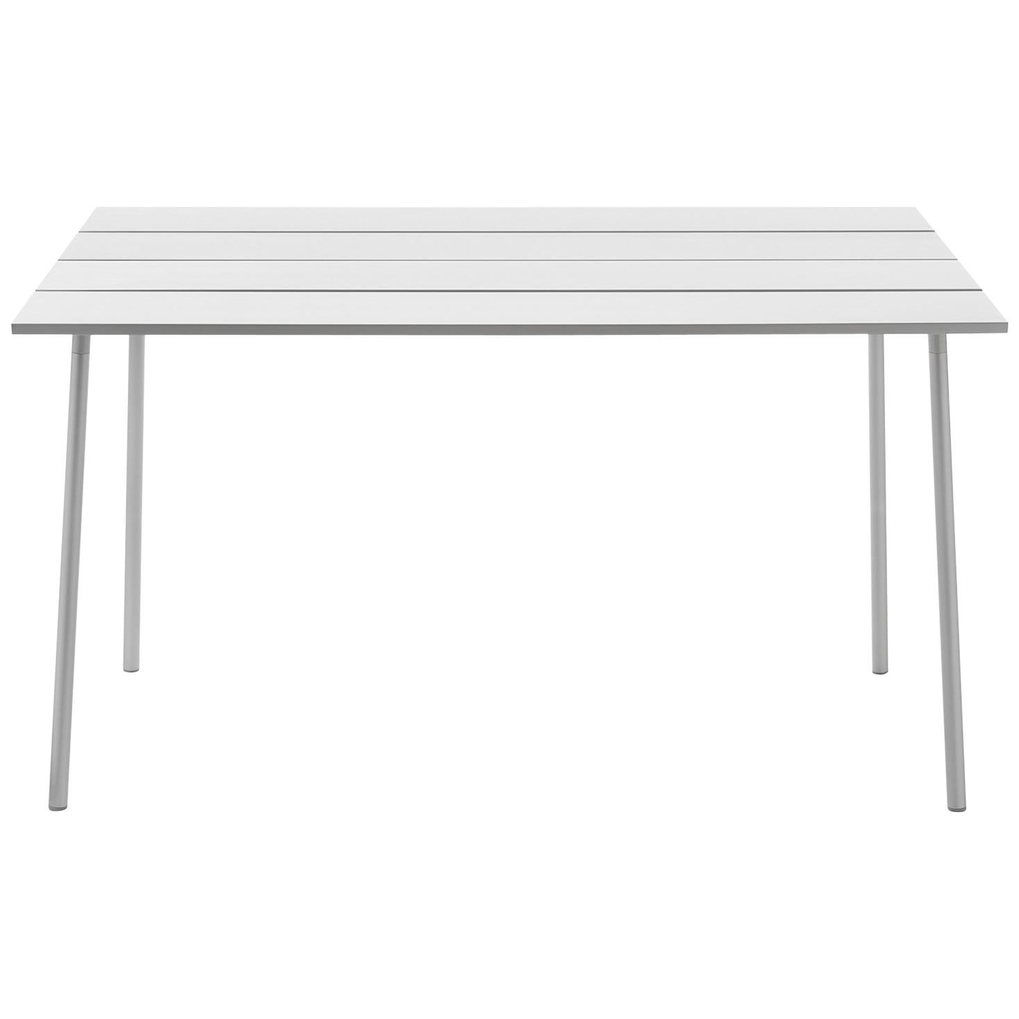 Grande table haute Emeco Run en aluminium anodisé transparent par Sam Hecht & Kim Colin