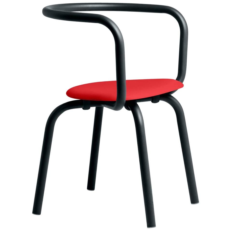 Emeco Parrish Side Chair in Black Powder-Coat & Red by Konstantin Grcic