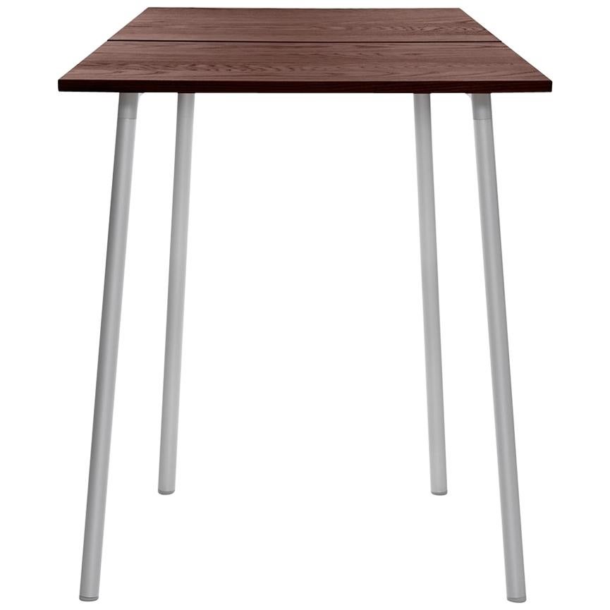 Emeco Run Kleiner hoher Tisch aus Aluminium und Nussbaum von Sam Hecht & Kim Colin im Angebot