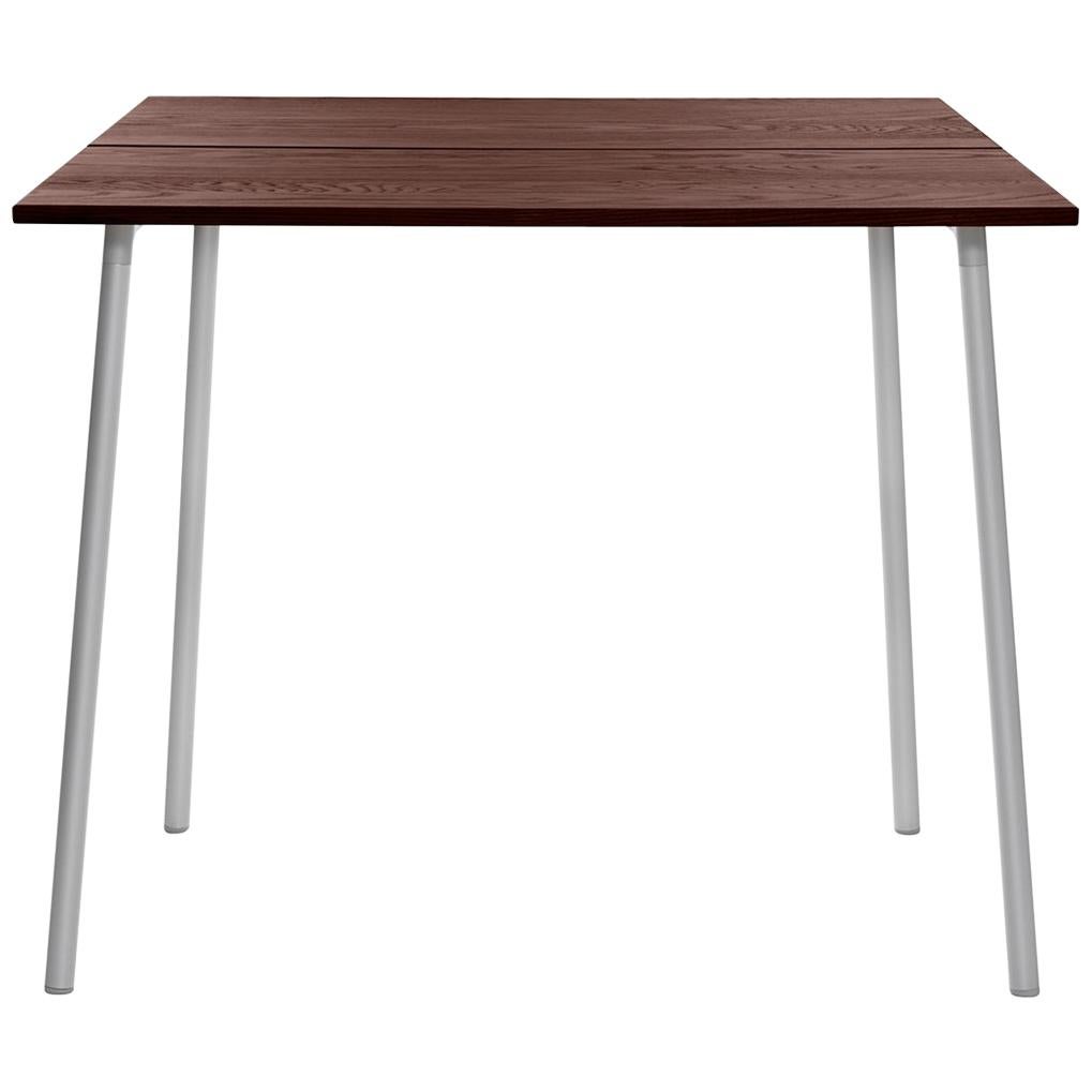 Emeco Run Medium High Table in Aluminum and Walnut by Sam Hecht & Kim Colin