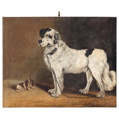 'Fido & Guard' Painting, Oil on Canvas, 1834