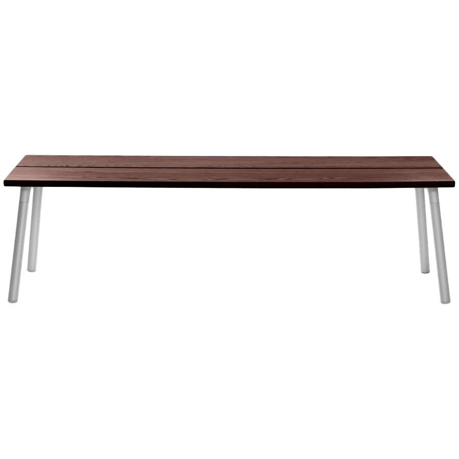 Emeco Run 3-Seat Bench in Aluminum and Walnut by Sam Hecht & Kim Colin