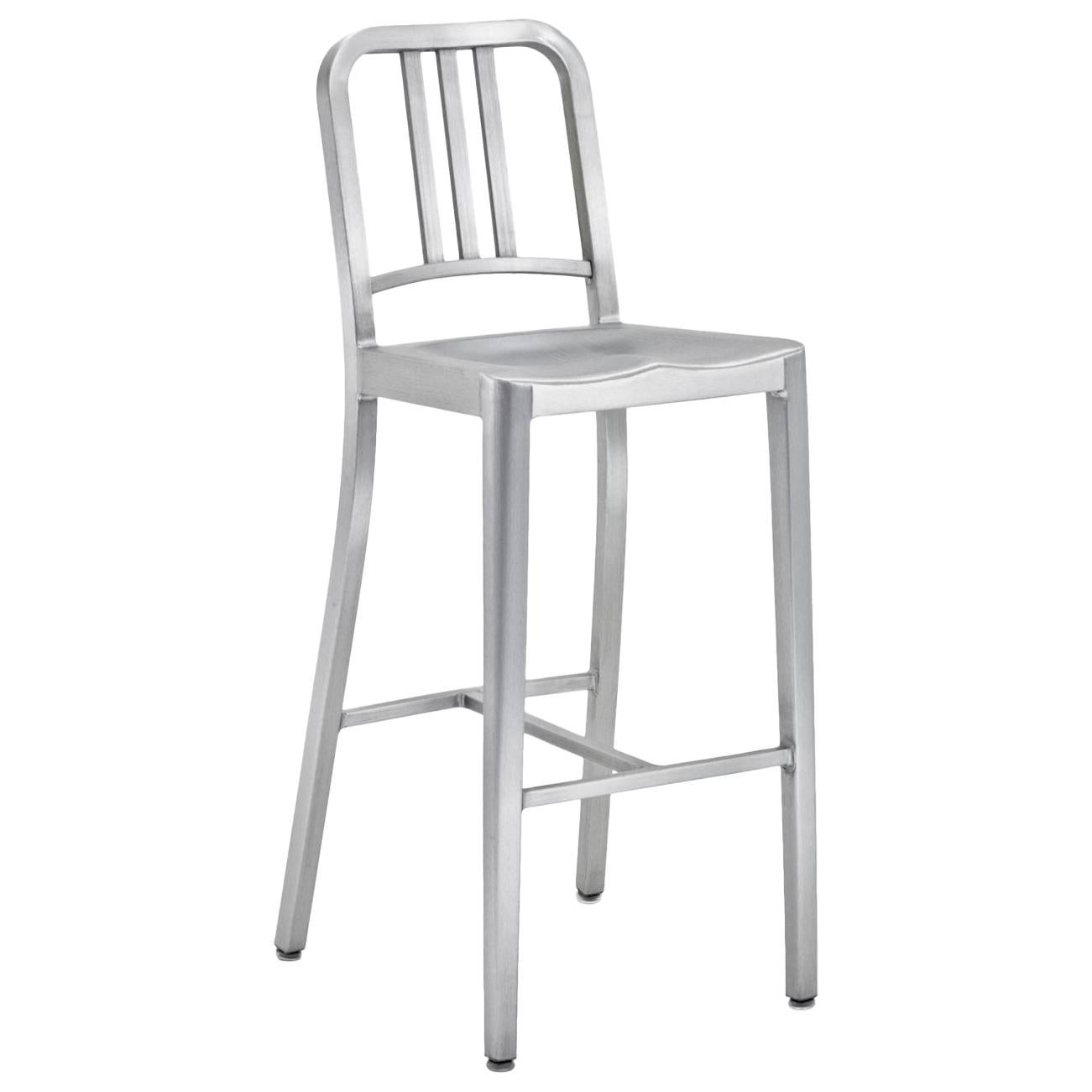Emeco Navy Barstool in Brushed Aluminum by US Navy