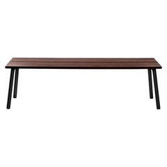 Emeco Run 3-Seat Bench in Black Powder-Coat and Walnut by Sam Hecht & Kim Colin