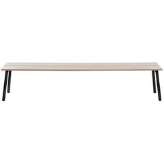 Emeco Run 4-Seat Bench in Black Powder-Coat and Ash by Sam Hecht & Kim Colin