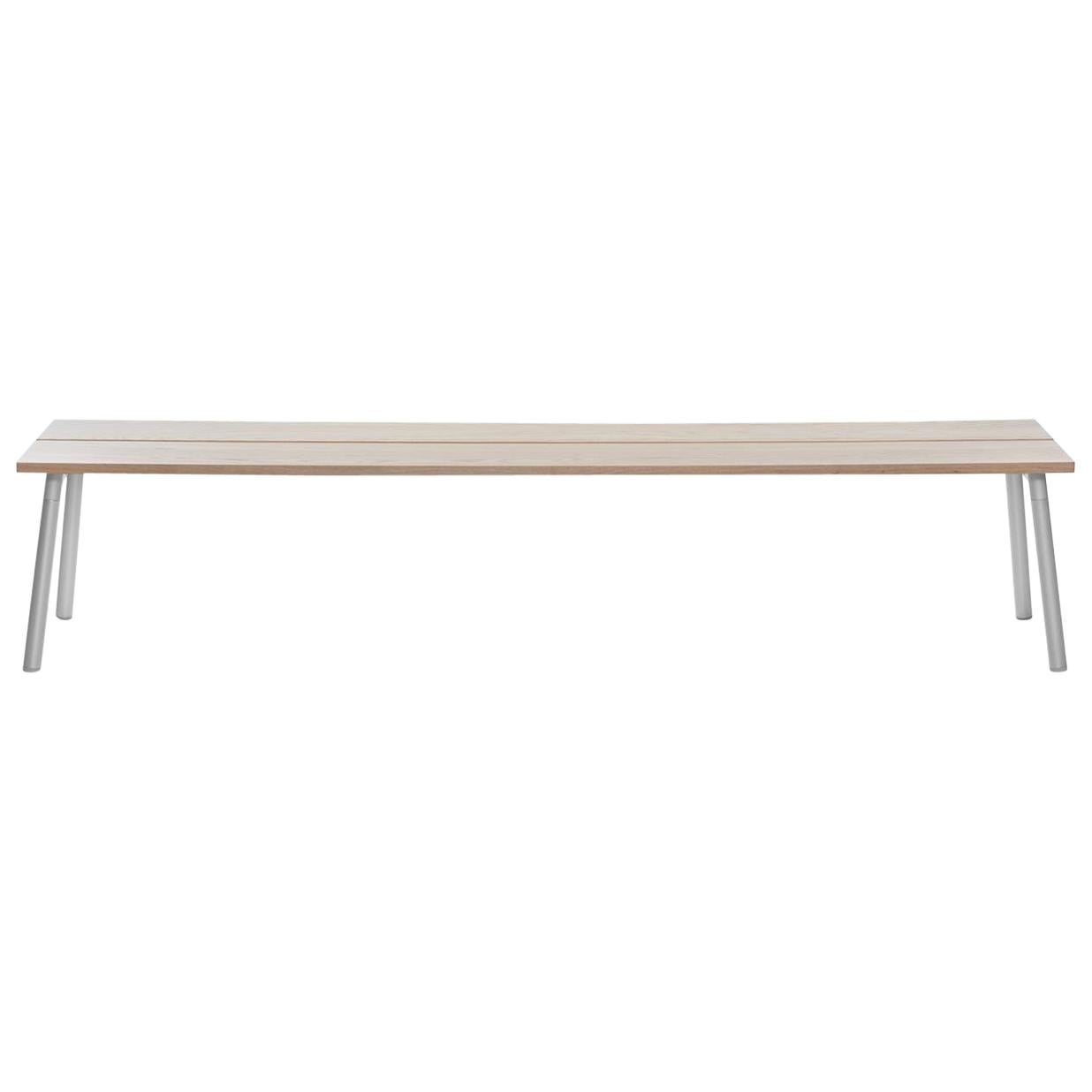 Emeco Run 4-Seat Bench in Aluminum and Ash by Sam Hecht and Kim Colin For Sale