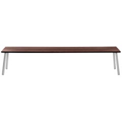 Emeco Run 4-Seat Bench in Aluminum and Walnut by Sam Hecht & Kim Colin
