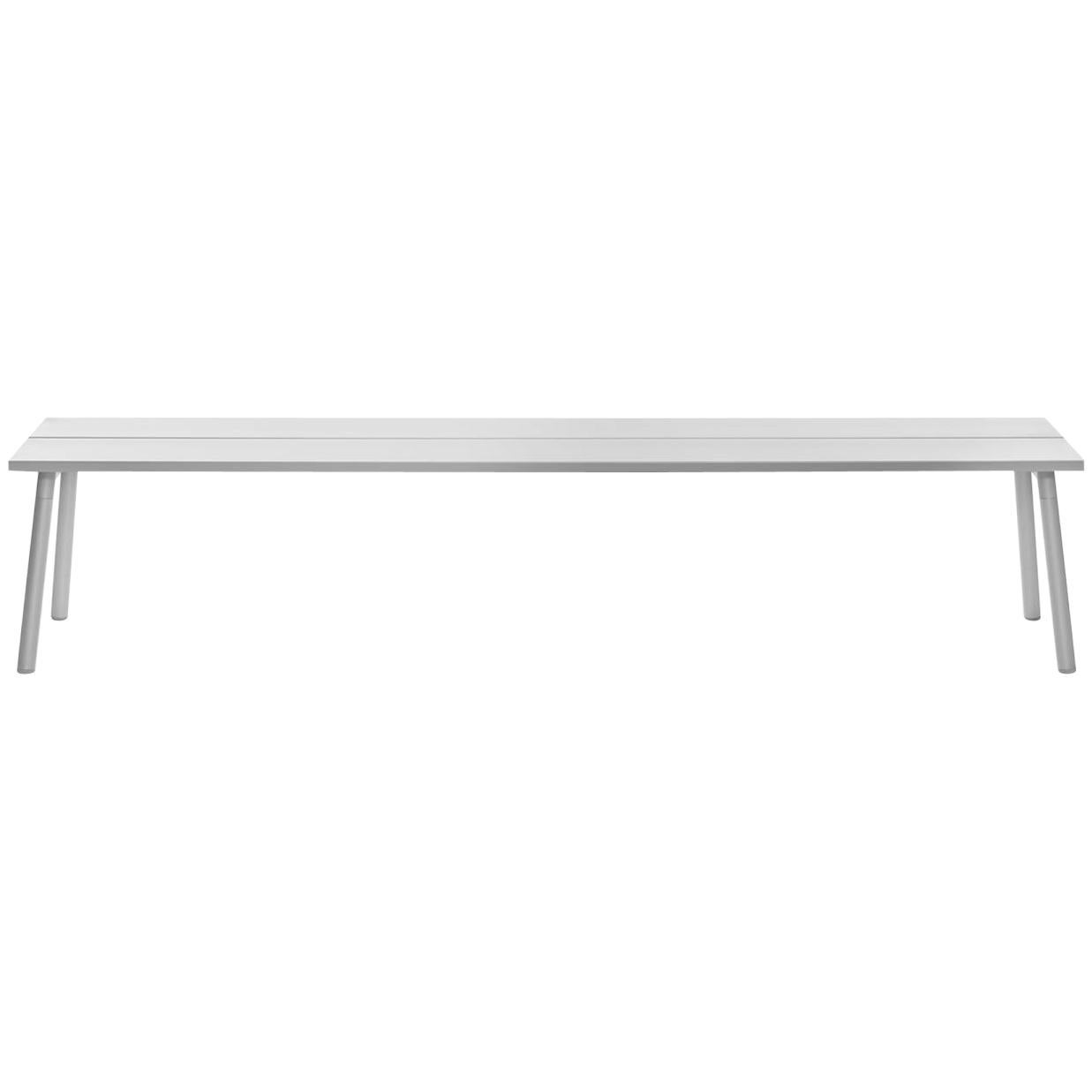 Emeco Run 4-Seat Bench in Clear Adonized Aluminum by Sam Hecht & Kim Colin
