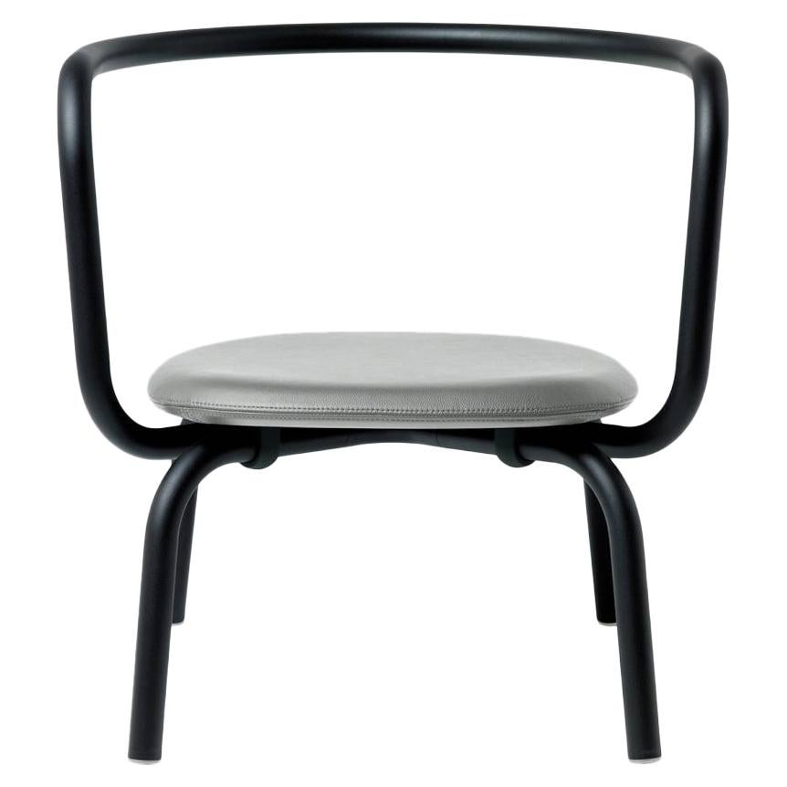 Emeco Parrish Lounge Chair with Black Powder-Coat & Gray Seat, Konstantin Grcic