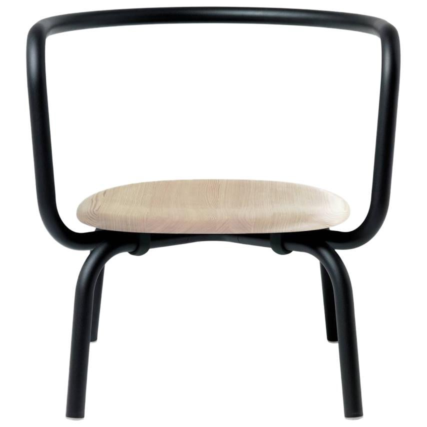 Emeco Parrish Lounge Chair in Black Powder-Coat and Ash by Konstantin Grcic