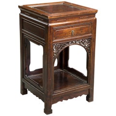 Oriental Side Table, Wood, Metal, 19th Century