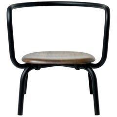 Emeco Parrish Lounge Chair in Black Powder-Coat and Walnut by Konstantin Grcic