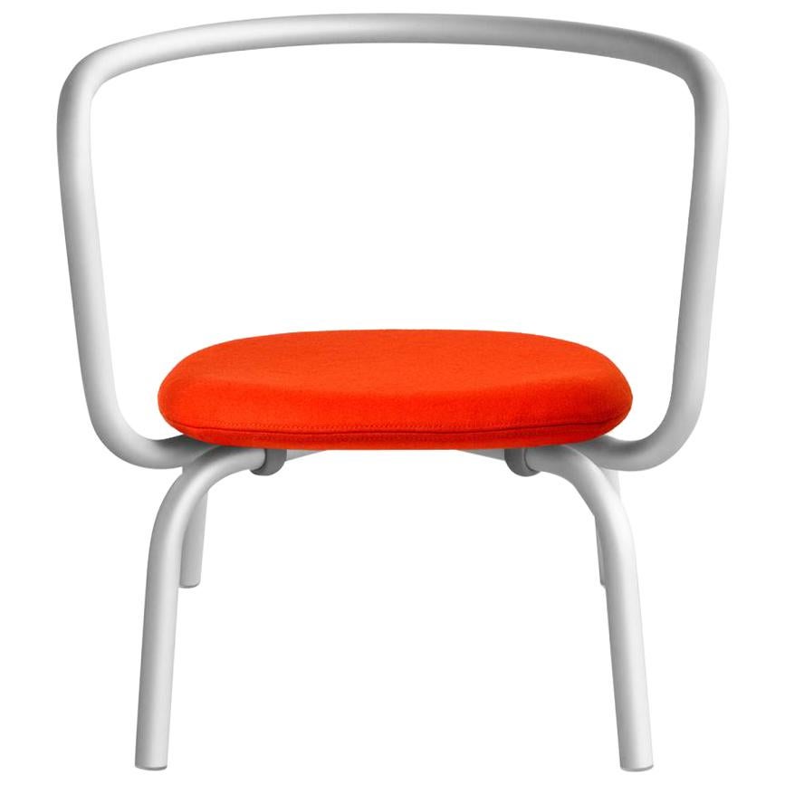 Emeco Parrish Lounge Chair in Aluminum with Red Leather Seat, Konstantin Grcic 