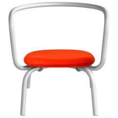 Emeco Parrish Lounge Chair in Aluminum with Red Leather Seat, Konstantin Grcic 