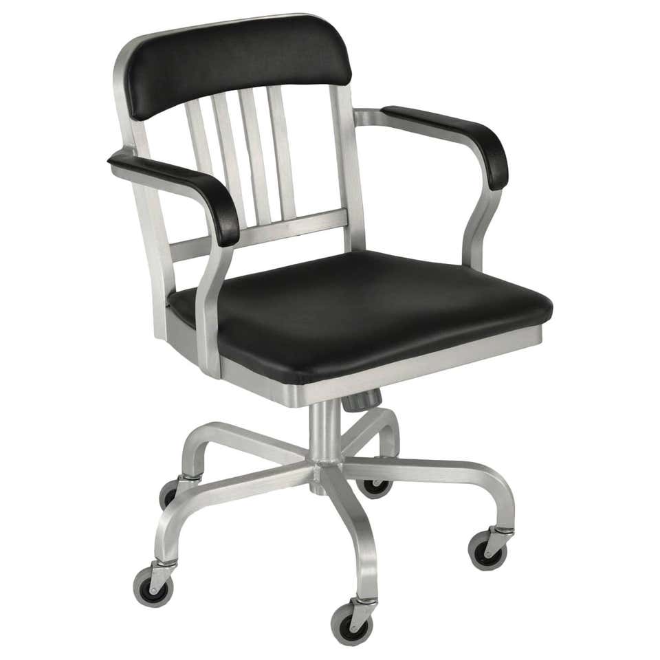 Emeco Navy Swivel Chair in Polished Aluminum with Bar Back by US Navy ...